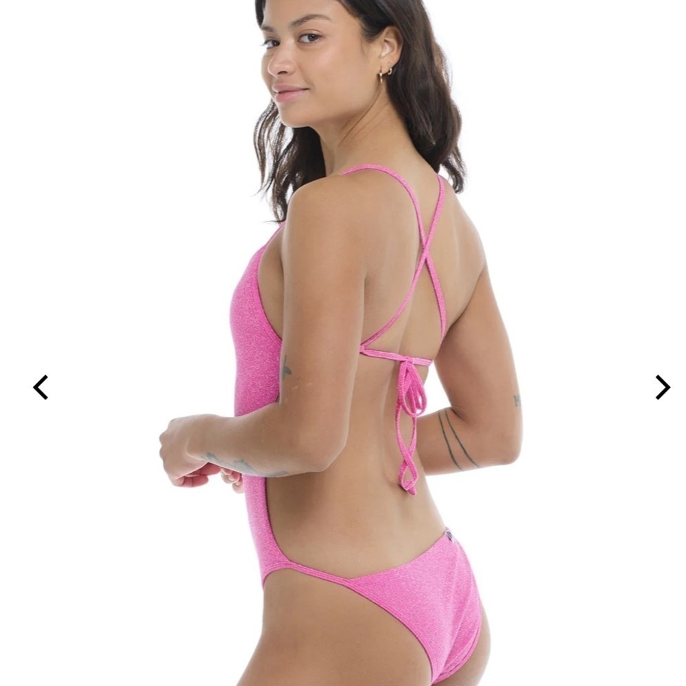 Eidon Surf Luana One Piece Swimsuit Sparkle Pink Small X